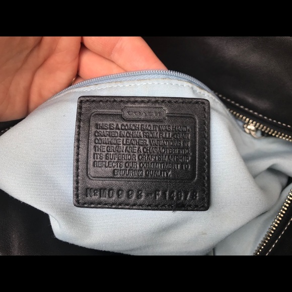 Coach Large Black Leather Tote - Picture 4 of 5